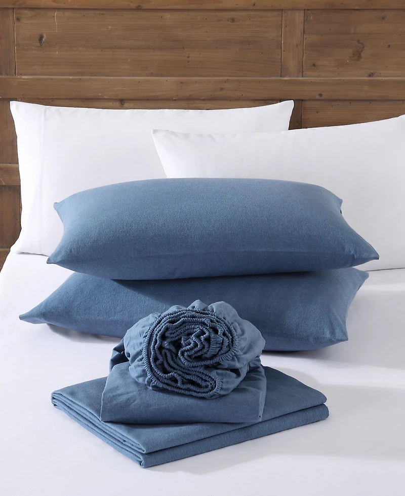 Eddie Bauer Solid 100% Cotton Flannel 4-Piece Sheet Set, Full