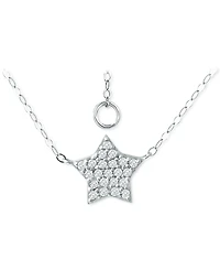Giani Bernini Cubic Zirconia Star Pendant Necklace in Sterling Silver, 16" + 2" extender, Created for Macy's