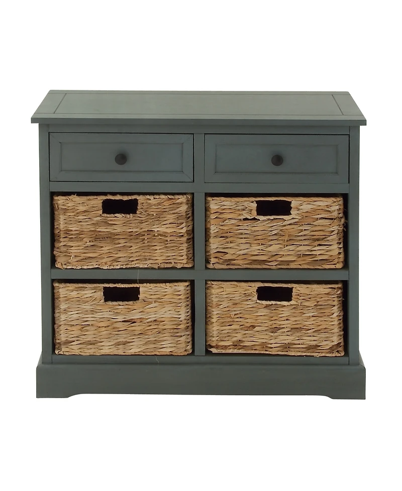 Country Rectangular and Leaf 4 Basket Cabinet