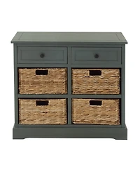 Country Rectangular and Leaf 4 Basket Cabinet