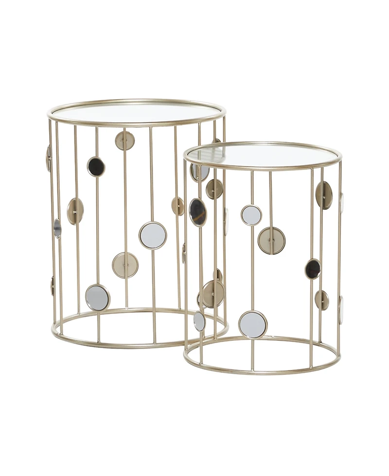Metal Contemporary Accent Table, 2 Pieces
