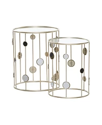 Metal Contemporary Accent Table, 2 Pieces