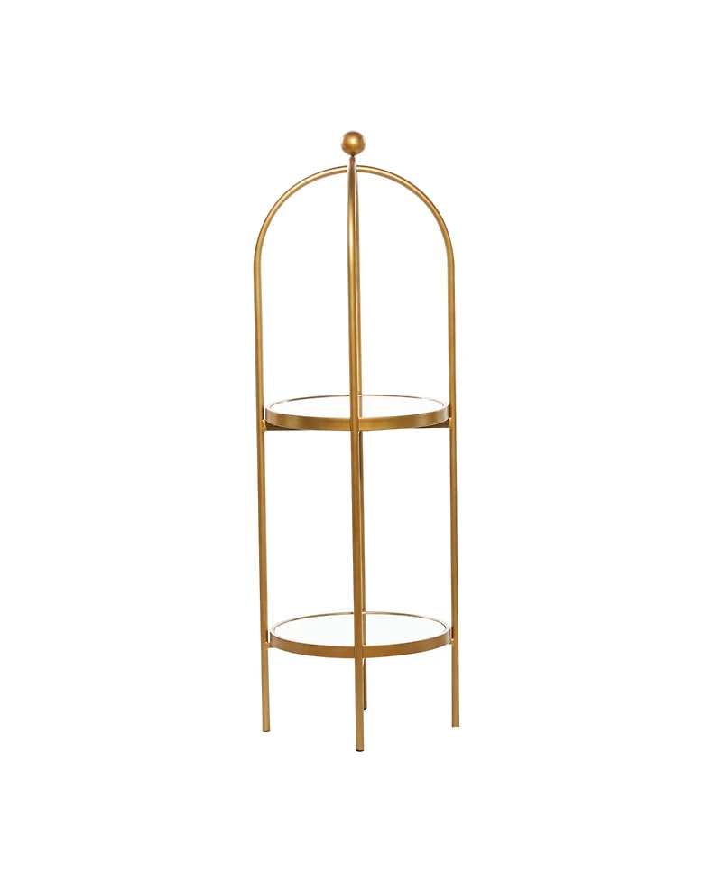 Metal Glam Standing Mirror Shelves