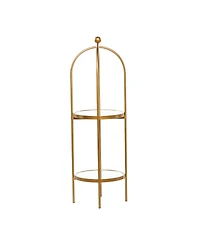 Metal Glam Standing Mirror Shelves