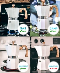 Grosche Milano Stovetop Espresso Maker Moka Pot 6 Espresso Cup Size 9.3 oz