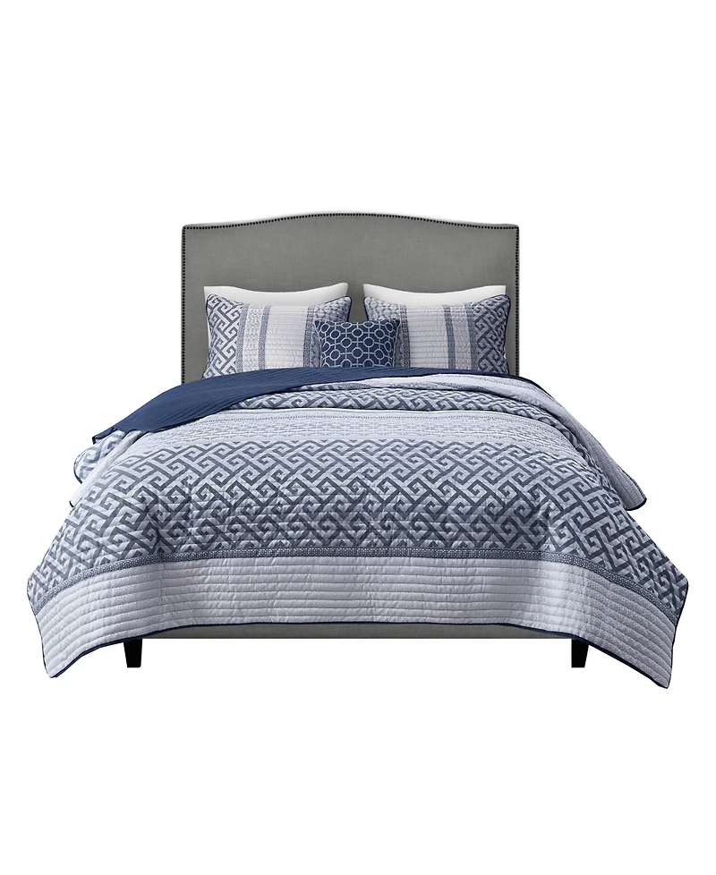 Madison Park Bennett Reversible Jacquard 4-Pc. Quilt Set, Full/Queen