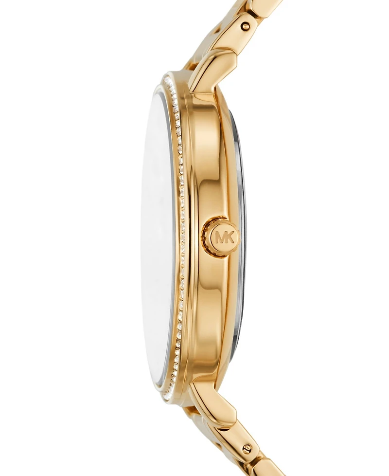 Michael Kors Women's Pyper Three-Hand Gold-Tone Stainless Steel Bracelet Watch 38mm