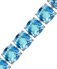Blue Topaz Cushion Tennis Bracelet (47 ct. t.w.) in Sterling Silver (Also in Amethyst & Citrine)
