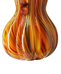 Glitzhome Multi Striped Glass Pumpkin Gourd, Set of 3