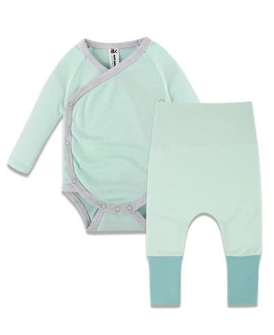 Earth Baby Outfitters Baby Girls Bodysuit and Pants, 2 Piece Set