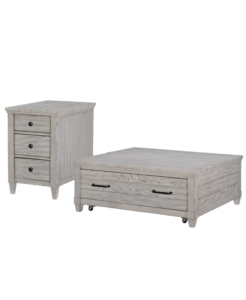 Belhaven Cocktail Table with Lift Top Storage and Chairside Table