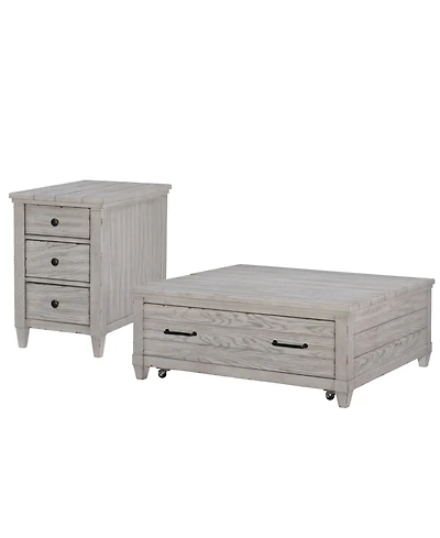 Belhaven Cocktail Table with Lift Top Storage and Chairside Table