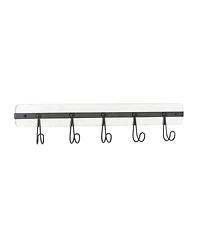 Spectrum Rowan Wall Mount 5-Hook Wood Entryway Storage and Organization Rack