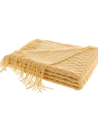 Happycare Textiles Solid Soft Zigzag Lightweight Throw, 60" x 50"