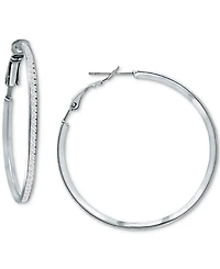 Giani Bernini Cubic Zirconia Medium Hoop Earrings, 1.5", Created for Macy's