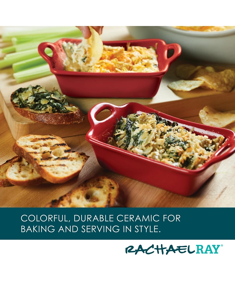Rachael Ray Ceramics Rectangular Au Gratin Set, 2-Piece