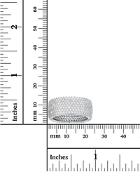 White Cubic Zirconia Micropave Multi Row Eternity Band 14K Rose, Yellow, Black or Rhodium Plated Sterling Silver