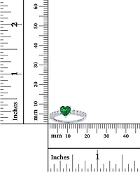 Red, Green, Purple, or White Heart Cubic Zirconia Ring Rhodium Plated Sterling Silver