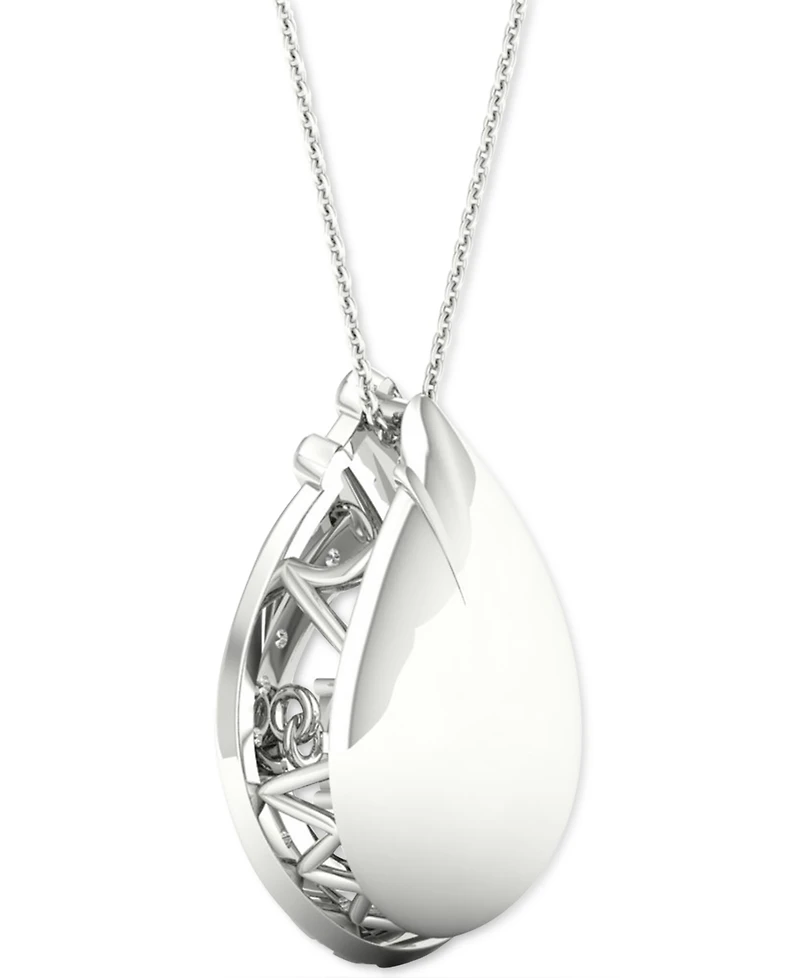 Twinkling Diamond Star Diamond Teardrop Halo 18" Pendant Necklace (3/4 ct. t.w.) in 10k White Gold