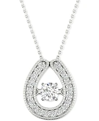 Twinkling Diamond Star Diamond Horseshoe 18" Pendant Necklace (1/4 ct. t.w.) in 10k White Gold