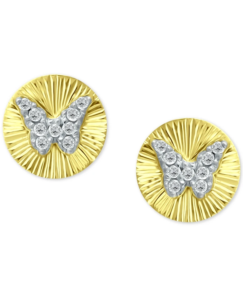 Giani Bernini Cubic Zirconia Butterfly Cluster Disc Stud Earrings, Created for Macy's