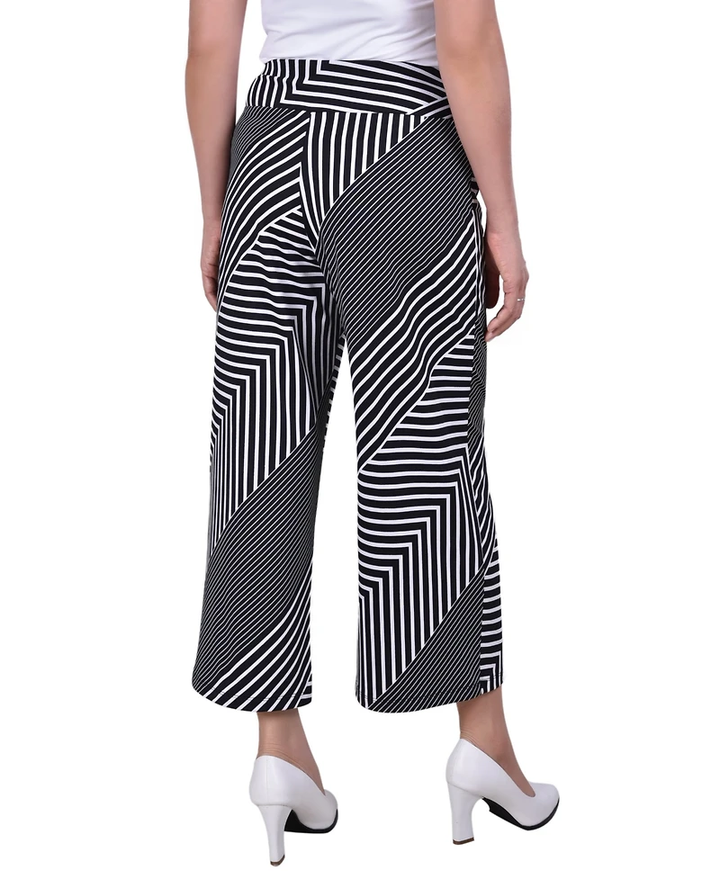 Women's Cropped Pull On with Faux Belt Pants