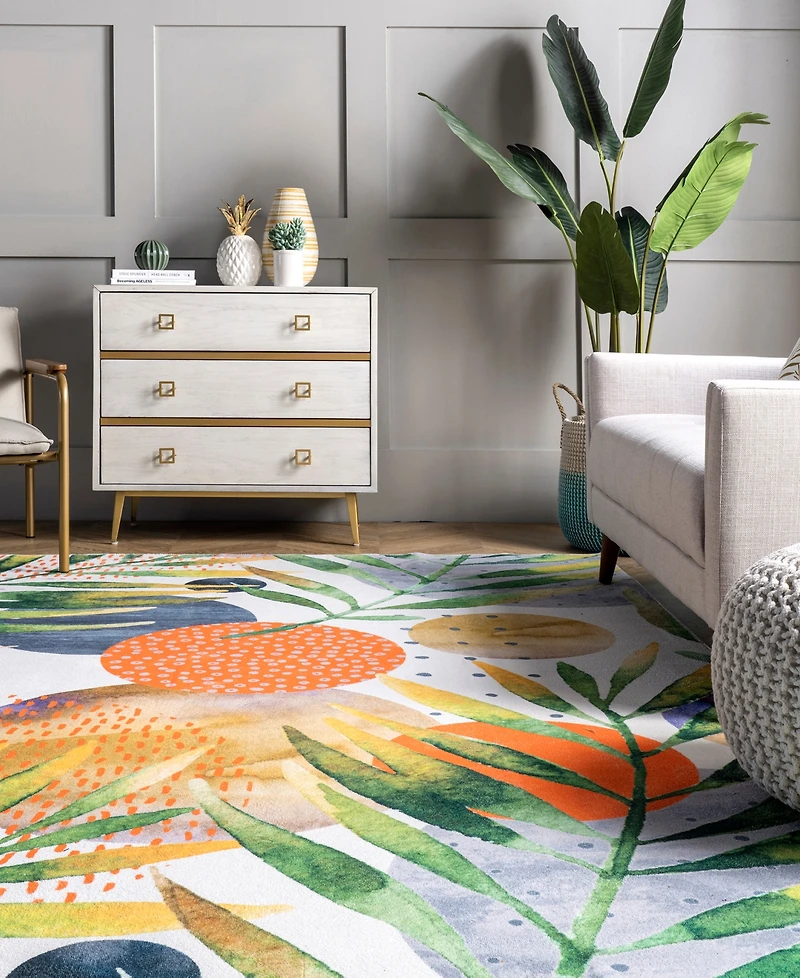nuLoom Aurora HJAU17A Machine-Washable 5' x 8' Area Rug