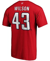 Men's Tom Wilson Red Washington Capitals Team Authentic Stack Name and Number T-shirt