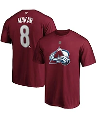 Men's Cale Makar Burgundy Colorado Avalanche Authentic Stack Player Name and Number T-shirt