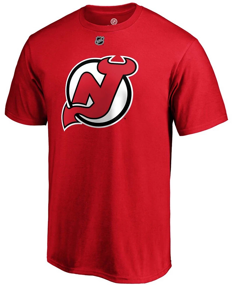 Men's P.k. Subban Red New Jersey Devils Authentic Stack Name and Number T-shirt