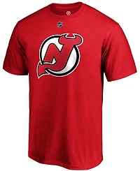 Men's P.k. Subban Red New Jersey Devils Authentic Stack Name and Number T-shirt