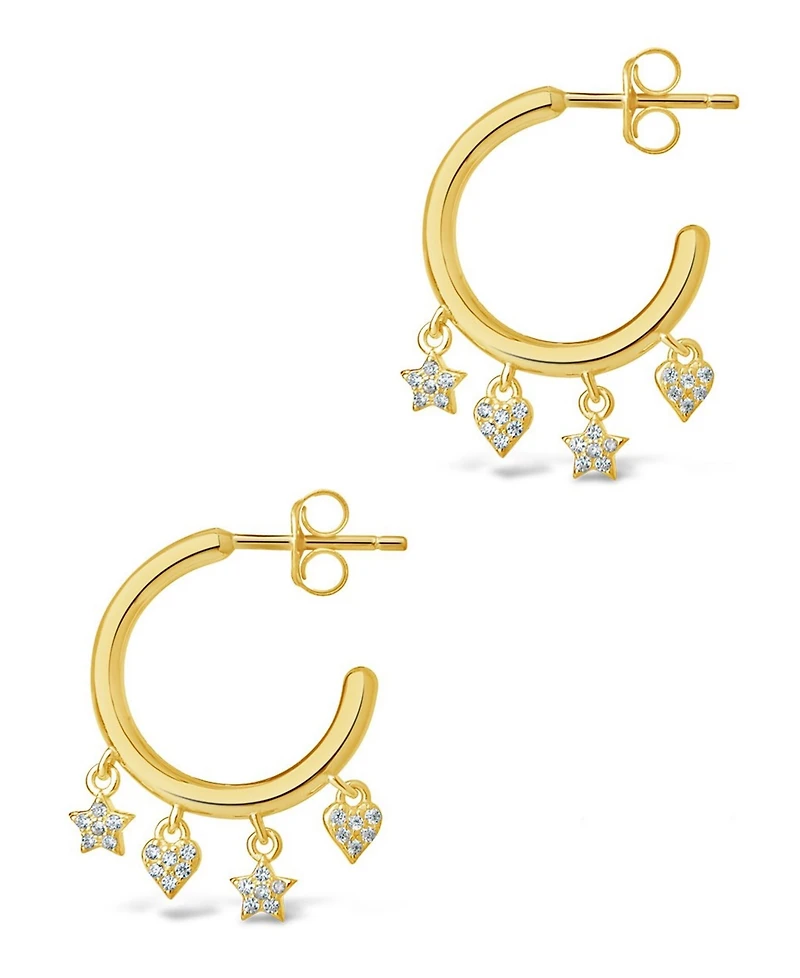 Sterling Forever Women's Celeste Hoop Earrings