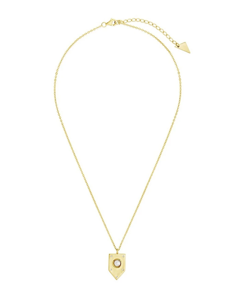 Sterling Forever Women's Marcella Shield Pendant Necklace