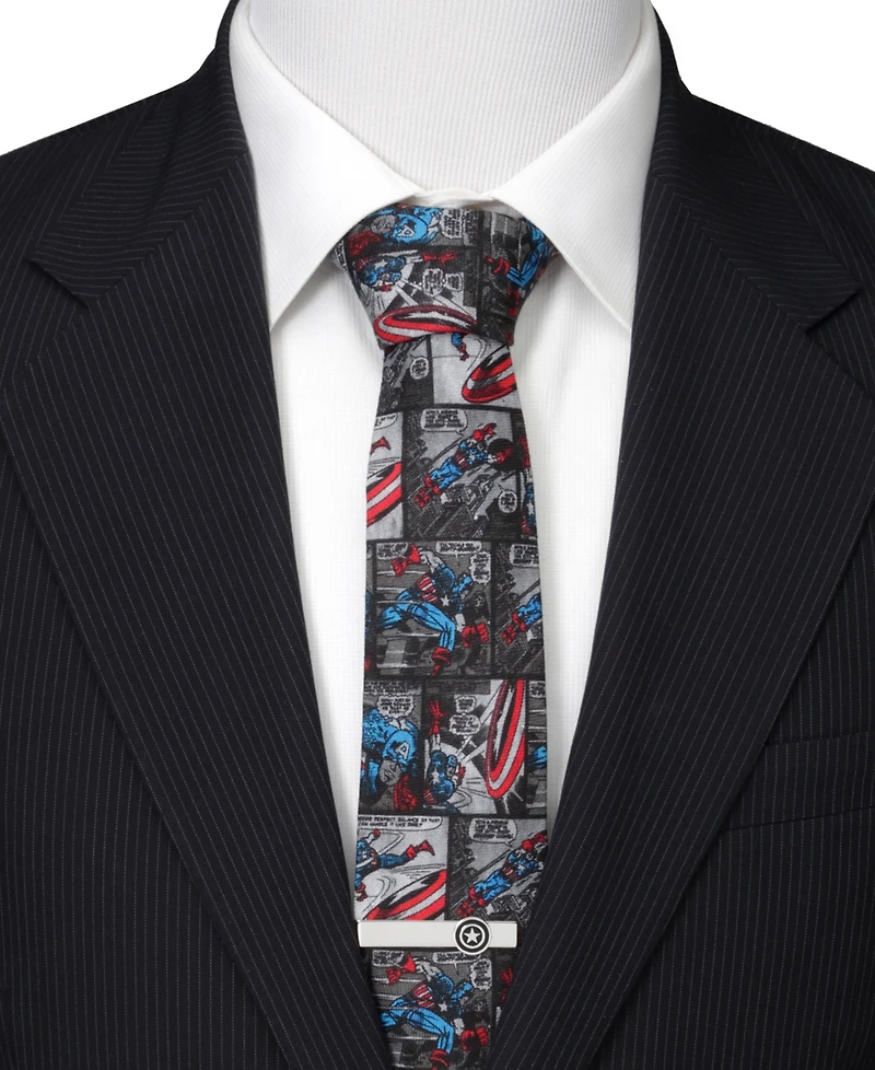Marvel Men's Captain America Comic Tie