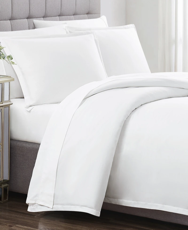Charisma Solid 310 Thread Count Cotton Sateen Duvet Cover Set, King