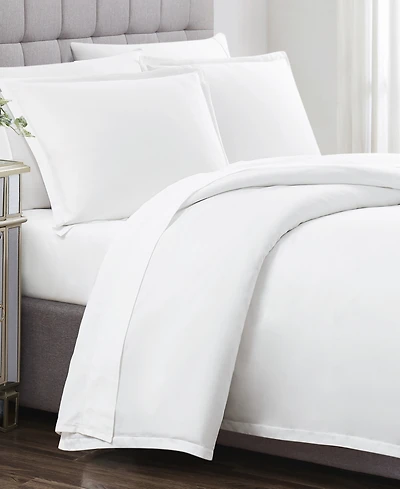 Charisma Solid 310 Thread Count Cotton Sateen Duvet Cover Set, King
