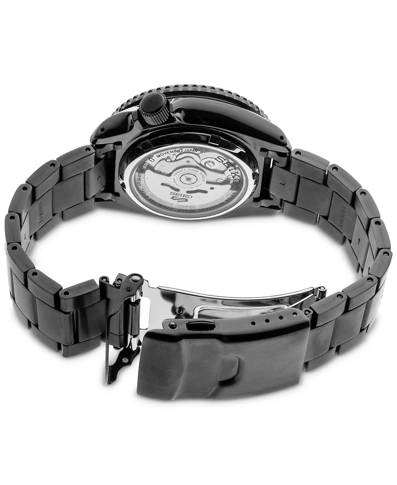 Seiko Men's Automatic 5 Sports Black Ion Finished Bracelet Watch 43mm