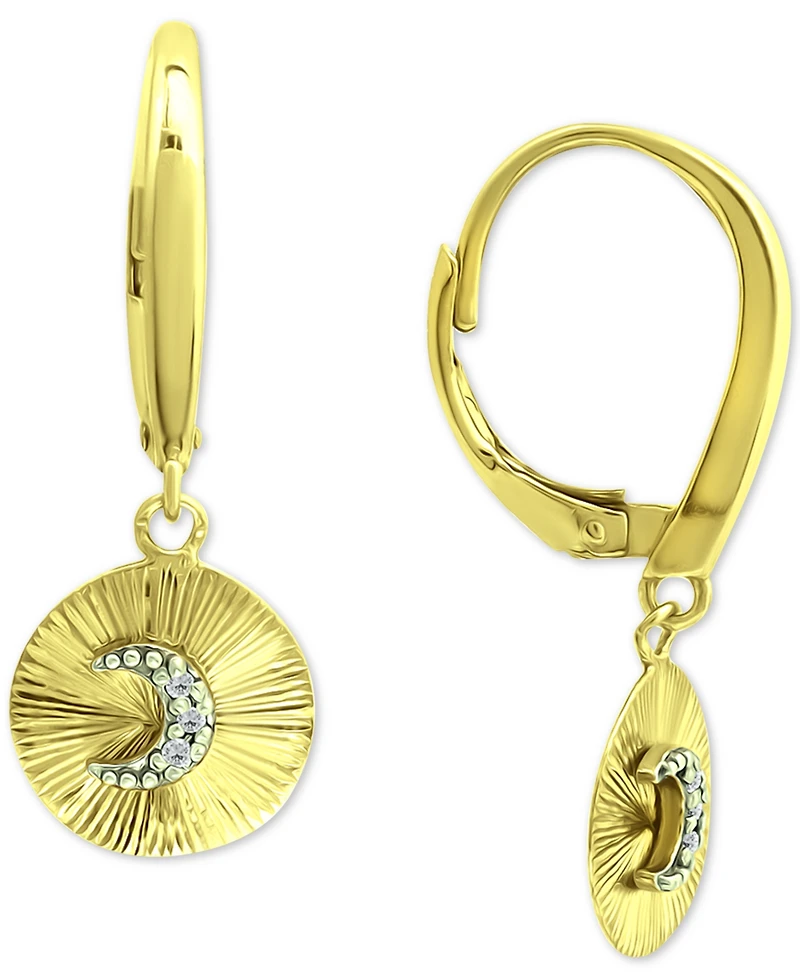 Giani Bernini Cubic Zirconia Moon Disc Drop Earrings, Created for Macy's