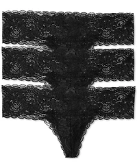 Women's Obsessed Super Soft Low Rise Lace Thong 3Pack