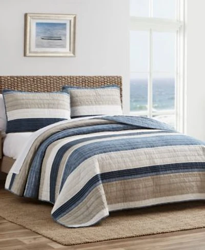 Nautica Ridgeport Blue Cotton Reversible Quilt Sets