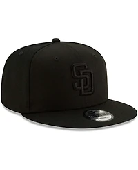 Men's Black San Diego Padres Black on Black 9FIFTY Snapback Adjustable Hat