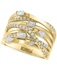 Effy Diamond Multi-Shape Multirow Crossover Ring (1 ct. t.w.) in 14k Gold