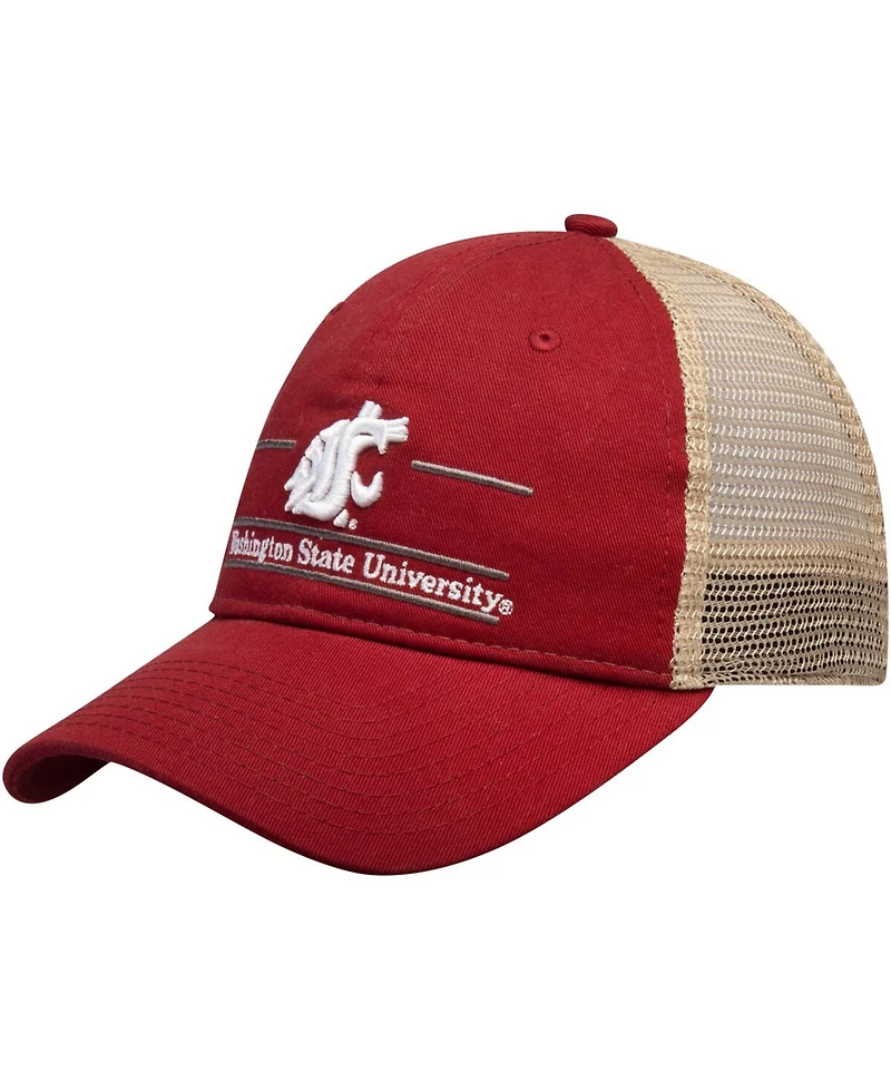 Men's Crimson Washington State Cougars Split Bar Trucker Adjustable Hat