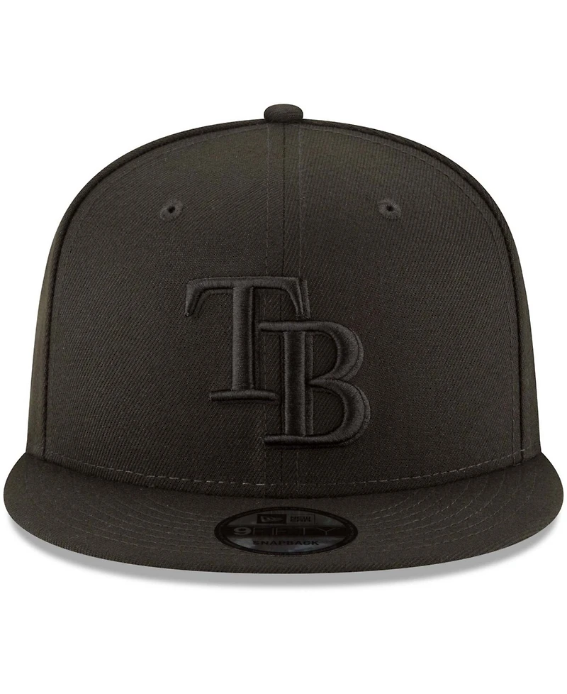 Men's Black Tampa Bay Rays Black on Black 9FIFTY Team Snapback Adjustable Hat