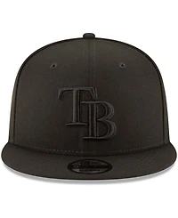 Men's Black Tampa Bay Rays Black on Black 9FIFTY Team Snapback Adjustable Hat