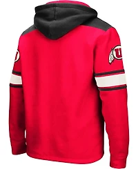 Men's Red Utah Utes 2.0 Lace-Up Logo Pullover Hoodie