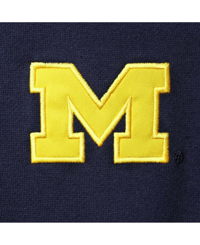 Men's Navy Michigan Wolverines Tortugas Logo Quarter-Zip Jacket