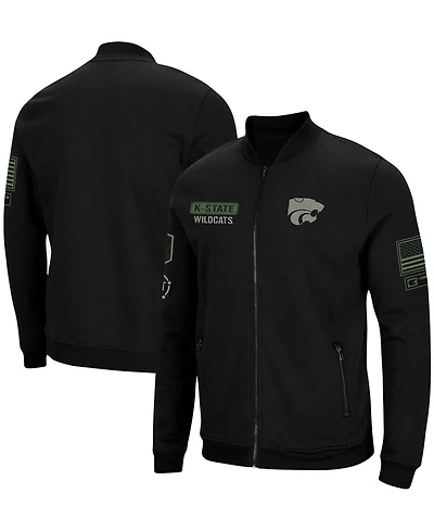 Men's Black Kansas State Wildcats Oht Military-Inspired Appreciation High-Speed Bomber Full-Zip Jacket