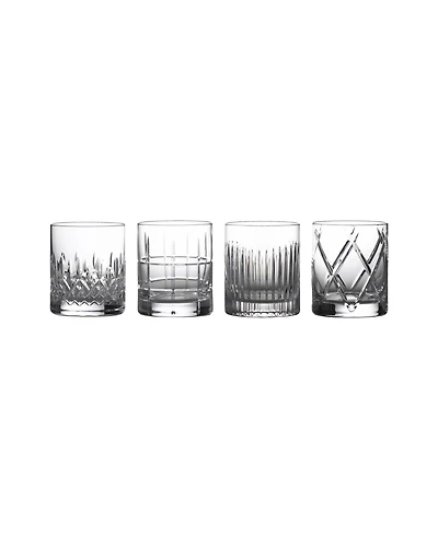 Waterford Short Stories Double Old Fashioned Mixed Aras, Cluin, Lismore Olann, Set of 4