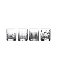 Waterford Short Stories Double Old Fashioned Mixed Aras, Cluin, Lismore Olann, Set of 4